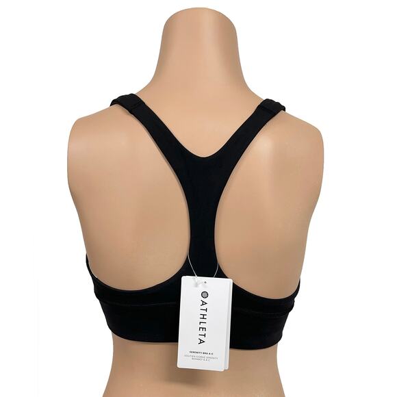 Athleta Serenity Bra A-C Sz S New $59 Black aka Transcend Racerback Light Impact - Picture 3 of 9